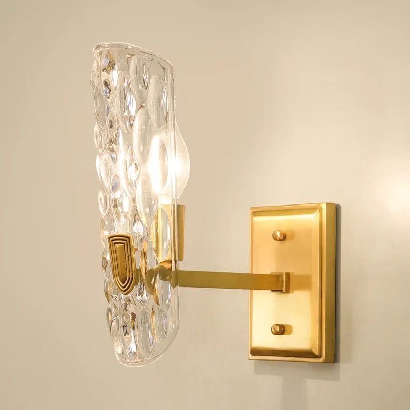 Modern Luxury Water Pattern Glass Single Wall Lamp