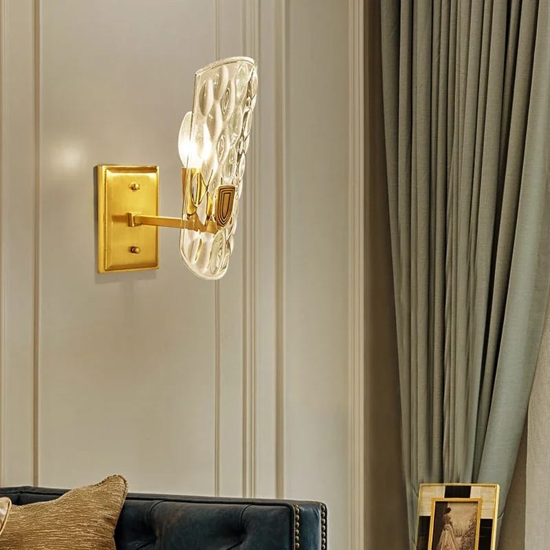 Modern Luxury Water Pattern Glass Single Wall Lamp